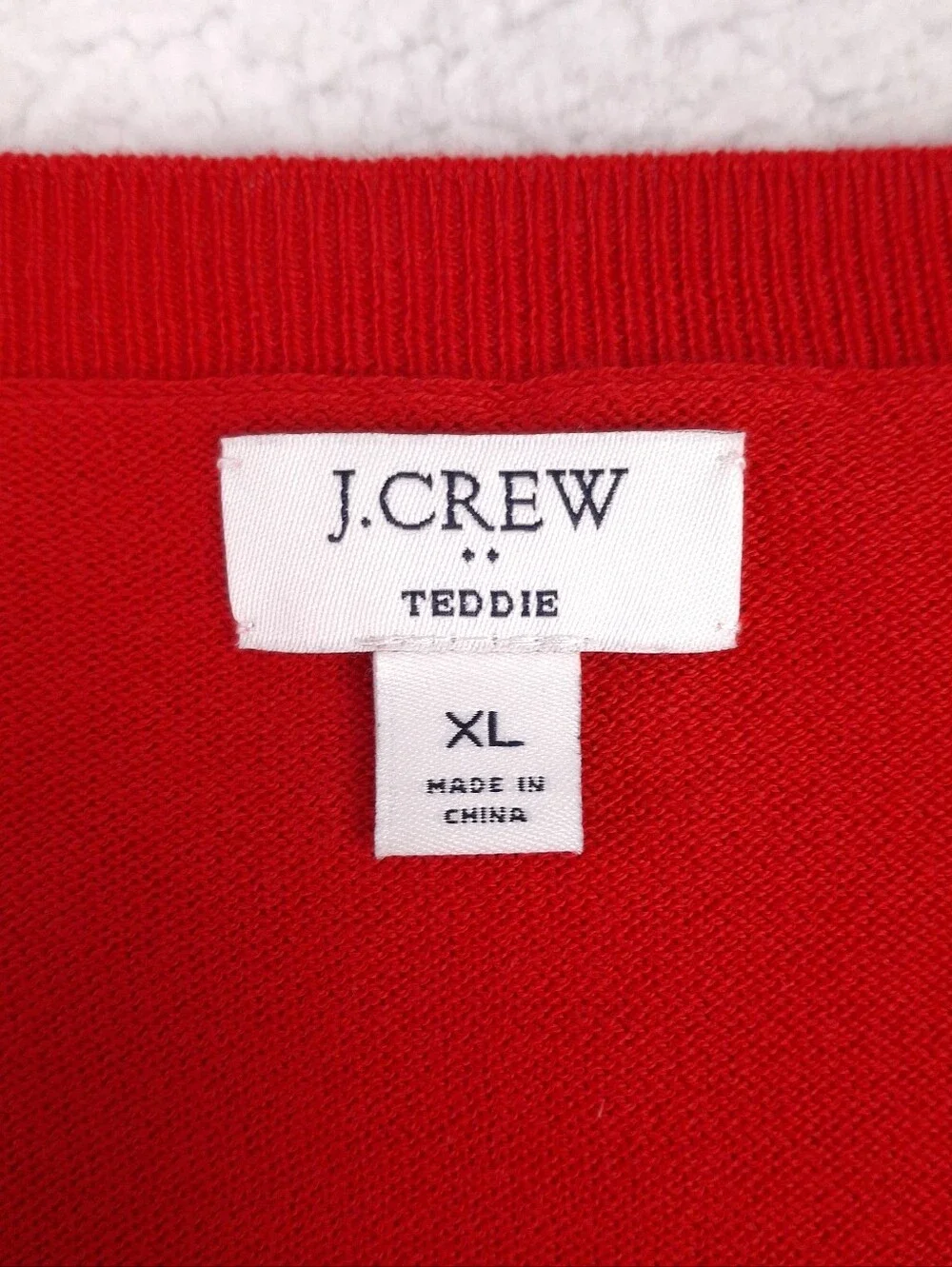 J. Crew Dalmatian Teddie Sweater cotton dog novelty quirky preppy slim fit red
